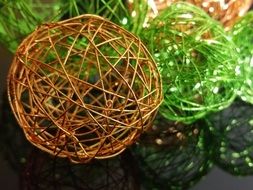 wicker tables on a glass table