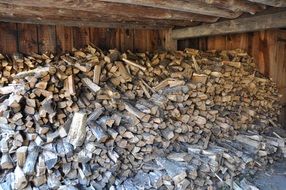 wood pile barn rustic