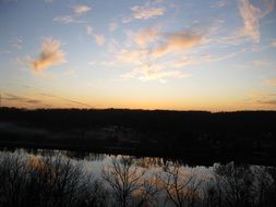 rock river fall sunset