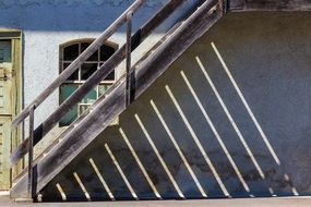 railing stairs light shadow rise