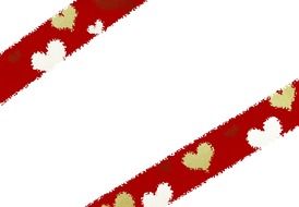 red stripes with hearts on a postcard