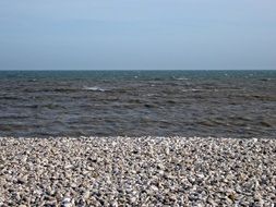 beach shore pebbles three layers