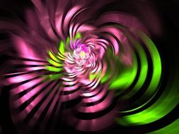 fractal pink green swirls ribbon