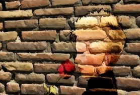 art wall painting texture rose