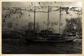 sailing ship boat antique artwork