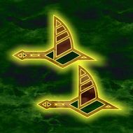 birds form pattern design green