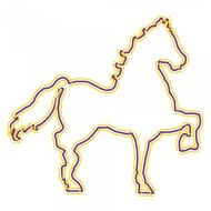horse outline violet yellow color