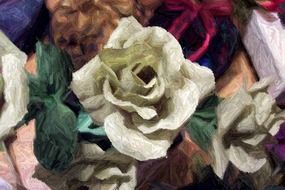 a white rose as a painting element