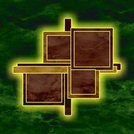 dark squares on a rich green background