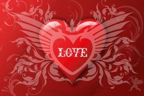 romantic red card for Valentine's Day