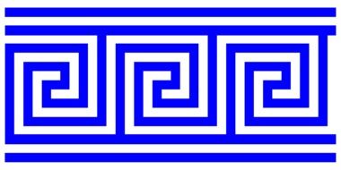 blue border greek key pattern
