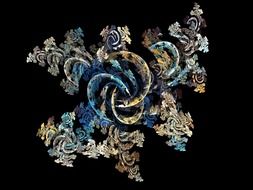 fractal blue cream design pattern