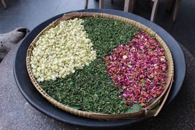 basket with dry herbs