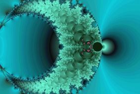 fractal abstract crescent on blue background