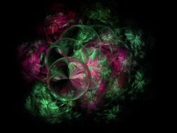 fractal green pink design pattern