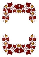 ivy border frame brown background