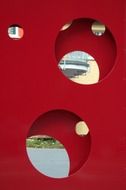 street installation with hole circle red