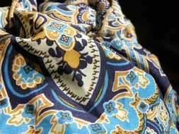 blue patterned fabric