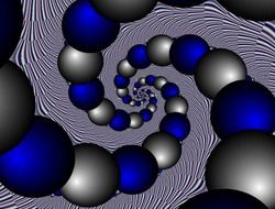 balls circles fractal silver blue