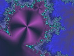 purple blue fractal color design