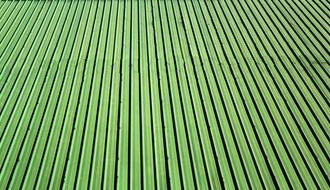 green wooden panels