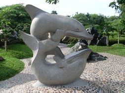 background sculpture dolphin