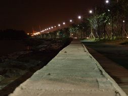 city embankment at night