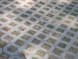 driveway square blocks pattern