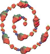 strawberry spiral line curve white