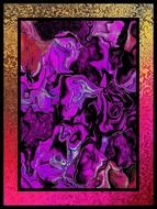 digital painting gold purple pink