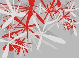 background grey red leaves blots