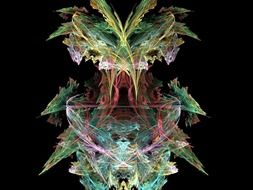 black background with fractal colorful figure