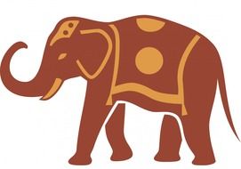 elephant silhouette copper gold