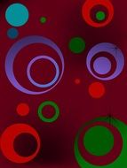 purple background with colorful circles