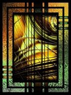 digital painting glass light gold