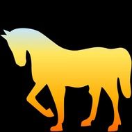 outline gradient horse animal