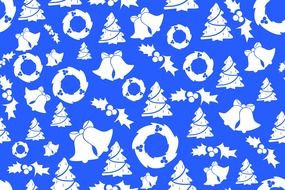 blue christmas background with white pattern