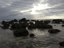 Red beach on the island of Tinian