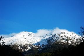 misty matagalls mountains in the snow
