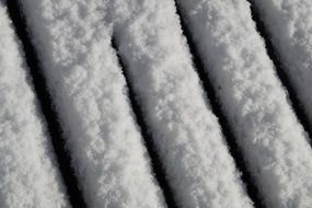 snow cover of a bench