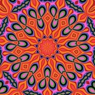 background mandala orange blue