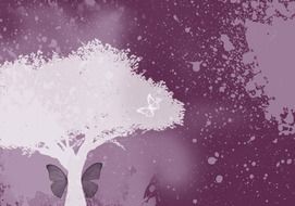 background purple splats tree