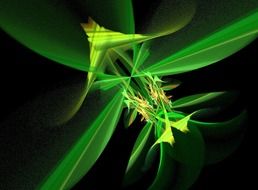 clipart of green graphic abstraction on a black background