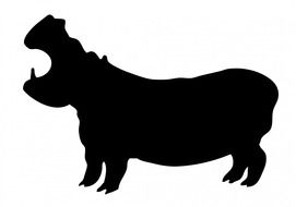 hippo hippopotamus black silhouette
