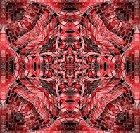 red pattern reflection tile