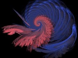 fractal pink blue feathery design