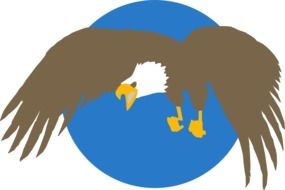 blue circle eagle background wings