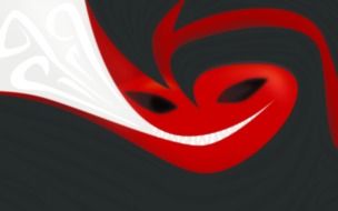 red black face white heart