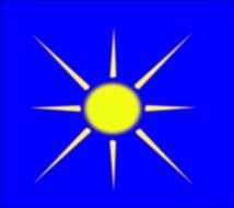 sun yellow blue background deep