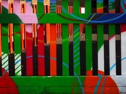 colorful pattern on the fence